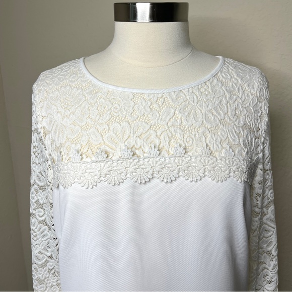 Laundry Shelli Segal Ivory Dress Size 12 Bride Lace Shift BHLDN Wedding Formal - Picture 7 of 15